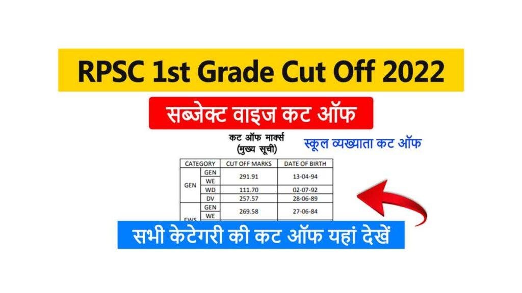 RPSC 1st Grade Cut Off 2022